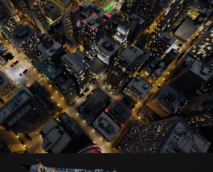 Low Poly Night Chicago Cityscape